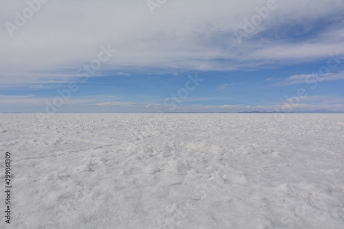 Heaven and earth together at the end of the horizon salar Uyuni Andes Bolivian