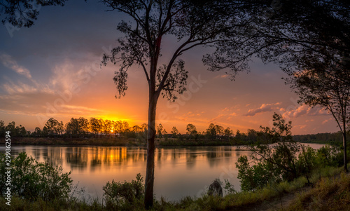 Beautiful River Sunset Panorama