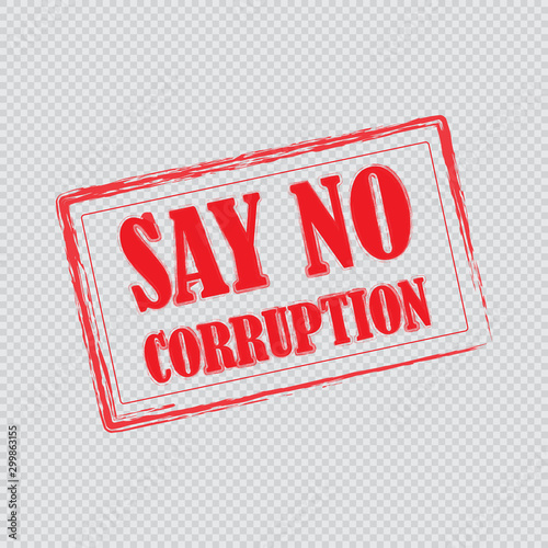 Stamp For International Anti-Corruption Day with transparent background.