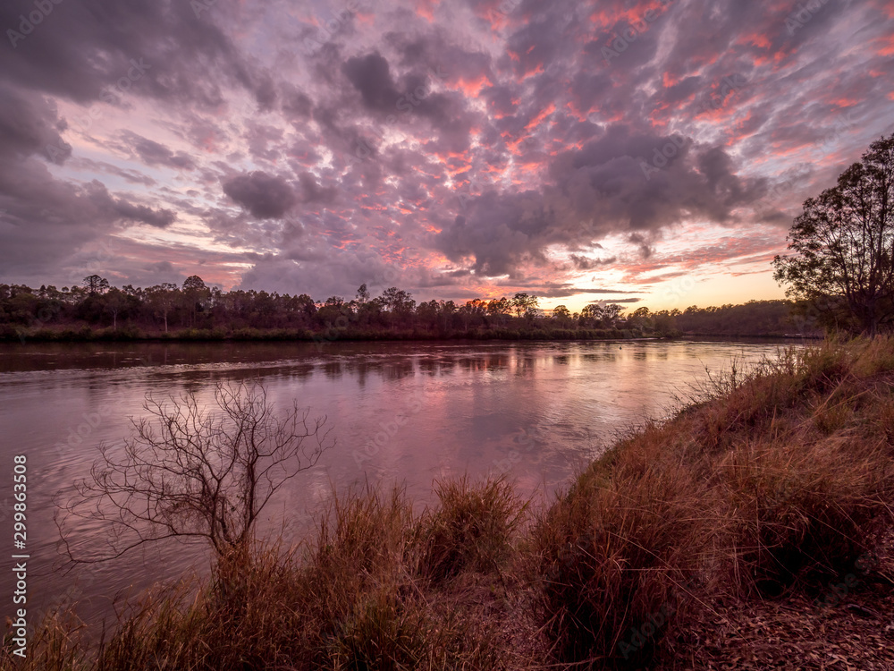 Sunrise Colour Over River