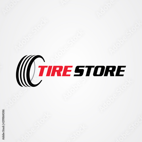 Tire shop logo template. tire icon vector illustration.