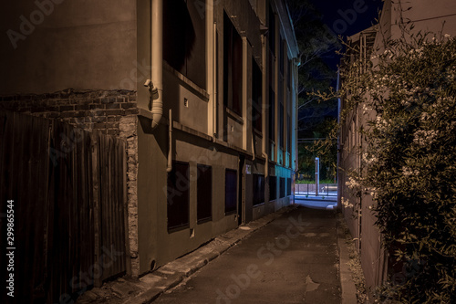 urban back street at night