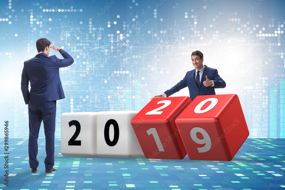Concept of changing year from 2019 to 2020 Concept of changing year from 2019 to 2020