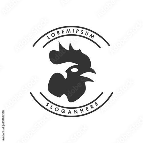 Rooster logo design vector