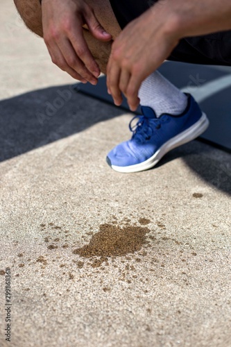 sweaty man workout