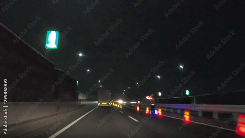 TOKYO, JAPAN. 2019 July 7th. POV Driving Night View of Shutoko Highway, Tokyo TOKYO, JAPAN. 2019 July 7th. POV Driving Night View of Shutoko Highway, Tokyo