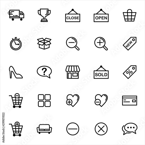 Set of ecommerce Icon. Collection of online shopping icon with trendy flat line style icon for web site design, logo, app, UI isolated on white background. vector illustration eps 10