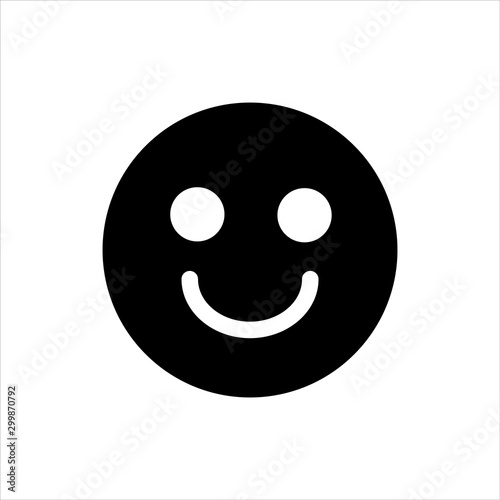 Vector smile emoticon icon. black smiling symbol with trendy flat style icon for web site design, logo, app, UI isolated on white background