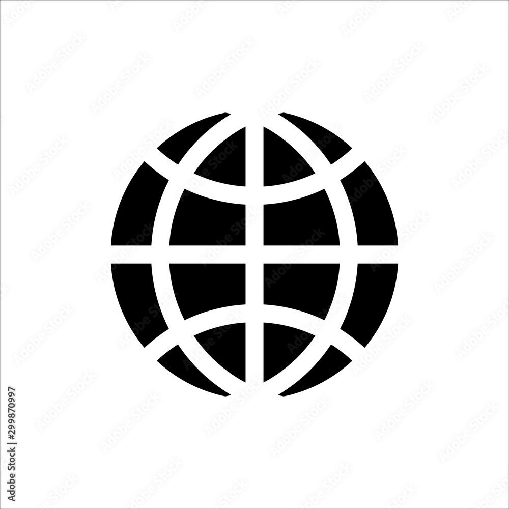 Vector globe icon. black internet, go to web symbol with trendy flat style icon for web site design, logo, app, UI isolated on white background Vector globe icon. black internet, go to web symbol with trendy flat style icon for web site design, logo, app, UI isolated on white background