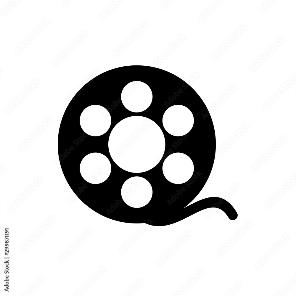 Vector movie, film icon. black symbol with trendy flat style icon for web site design, logo, app, UI isolated on white background
