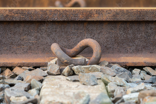 rail clip on a track photo