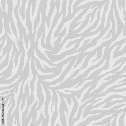 Tiger stripes seamless pattern. Striped animal skin texture. Abstract nature background. Vector illustration