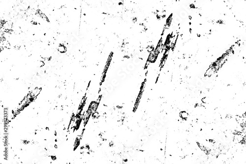 Black and white pattern. Monochrome abstract texture. Background of cracks, scuffs, chips, stains, ink spots