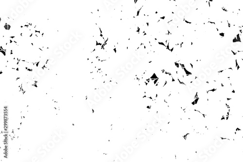 Grunge black and white texture. Abstract monochrome background pattern of cracks, chips, scratches, stains, scuffs. Vintage old surface