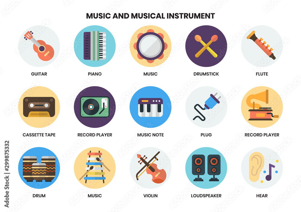 Music icons set for business Music icons set for business