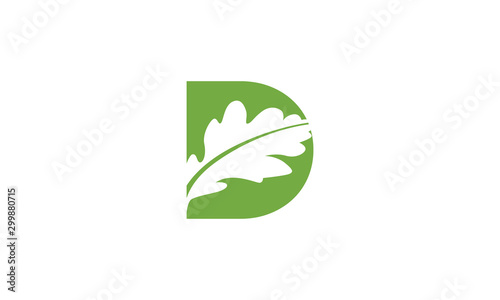 letter D with oak logo design inspirations