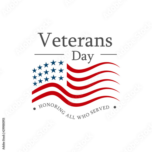 hand drawn greeting card veterans day lettering background design vector typography illustration