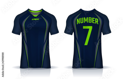 t-shirt sport design template, Soccer jersey mockup for football club. uniform front and back view.