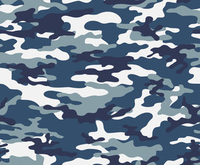 Fototapete Tarnmuster Blaues Marine Camouflage Vektormuster  © Sanvel