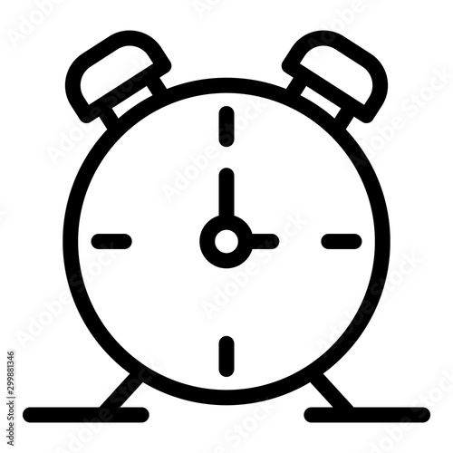 Alarm clock icon. Outline alarm clock vector icon for web design isolated on white background