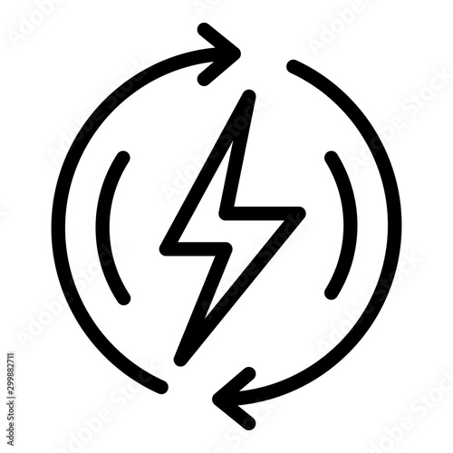 Power energy icon. Outline power energy vector icon for web design isolated on white background