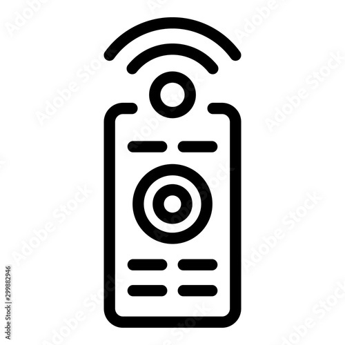 Smart home remote control icon. Outline smart home remote control vector icon for web design isolated on white background