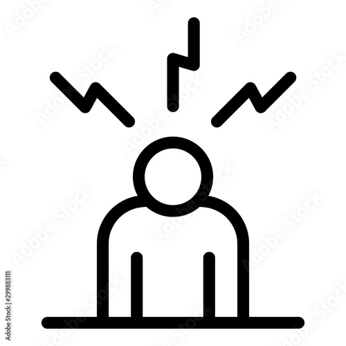 Man depression icon. Outline man depression vector icon for web design isolated on white background