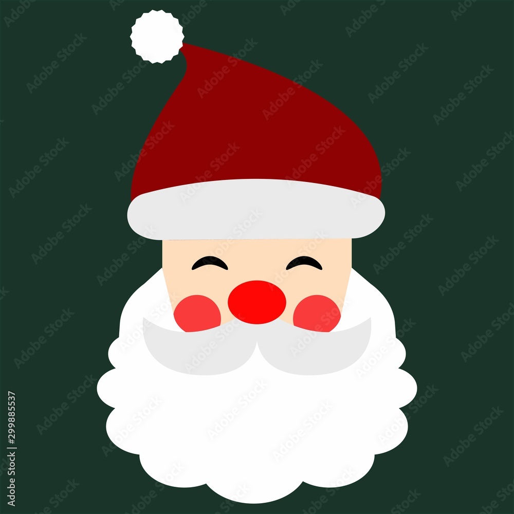 Face santa claus on red background for new year and Christmas design icon vector illustration Face santa claus on red background for new year and Christmas design icon vector illustration