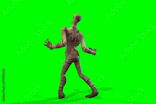 Fantasy character Mummy - 3D render  on green background