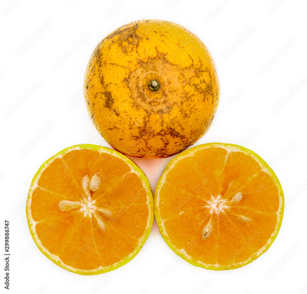 half of orange isolated on the white background,Thai fruit half of orange isolated on the white background,Thai fruit