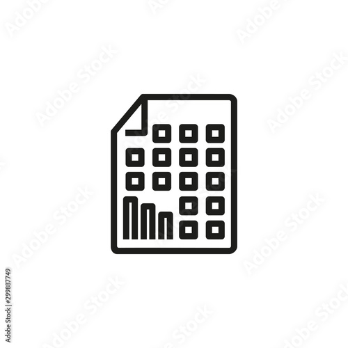 Spreadsheet line icon. Table, electronic tool, accounting. Statistics concept. Vector illustration can be used for topics like analytics, statistics, online tools