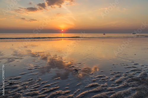 Tranquil sunrise in Hua Hin beach  Thailand