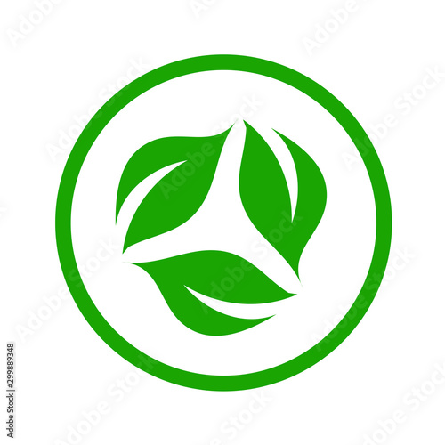 Organic leaf logo symbolizing Vegetarian friendly diet photo