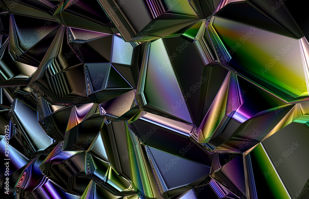 abstract metal steel crystal shards