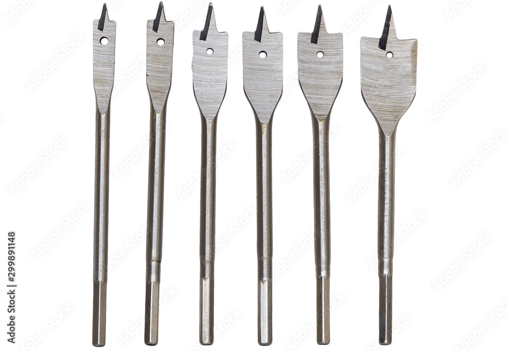 An assortment of wood drill bits in size assortment An assortment of wood drill bits in size assortment