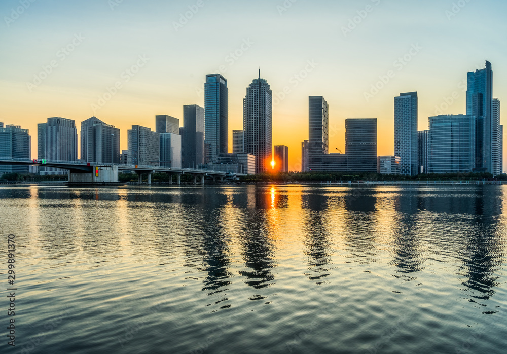 Fototapeta premium urban skyline and modern buildings, cityscape of China..