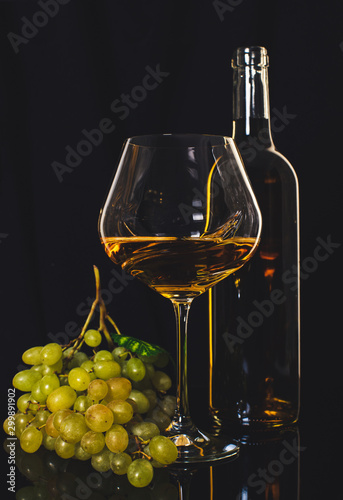 white wine with green grapes