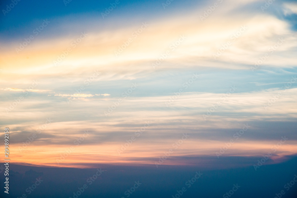 Sunset sky and cloud  twilight background