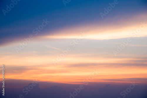 Sunset sky and cloud twilight background