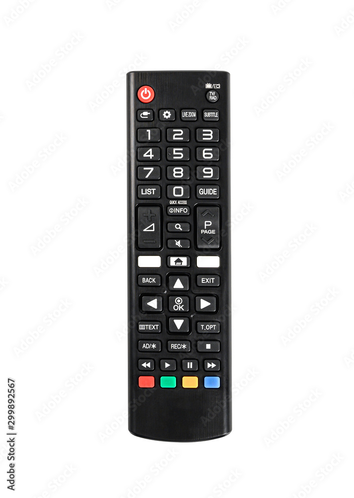 TV remote control isolated on white background. TV remote control isolated on white background.