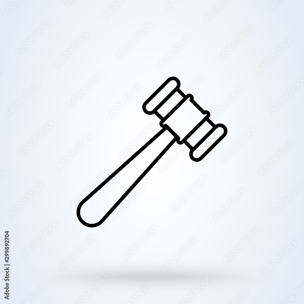 Judge gavel Simple vector. outline modern icon design illustration Judge gavel Simple vector. outline modern icon design illustration