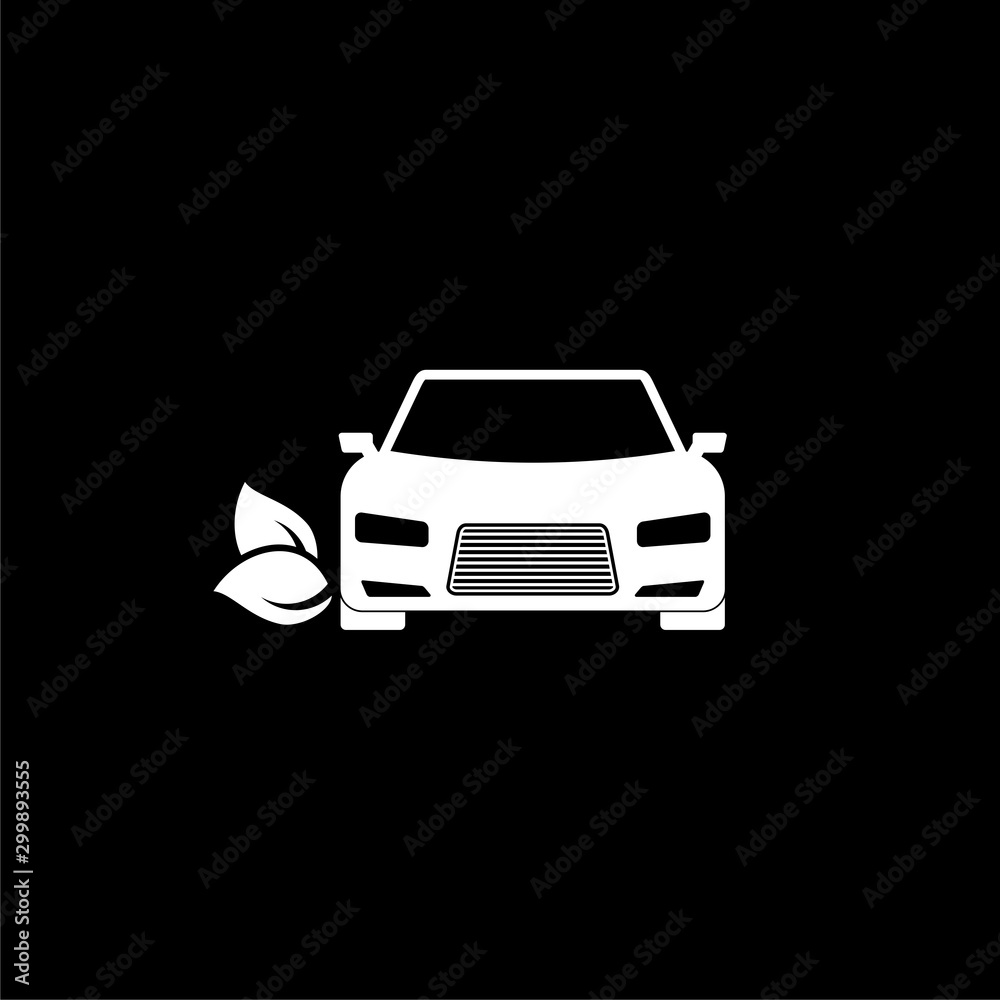 Eco-friendly transport isolated icon on black background