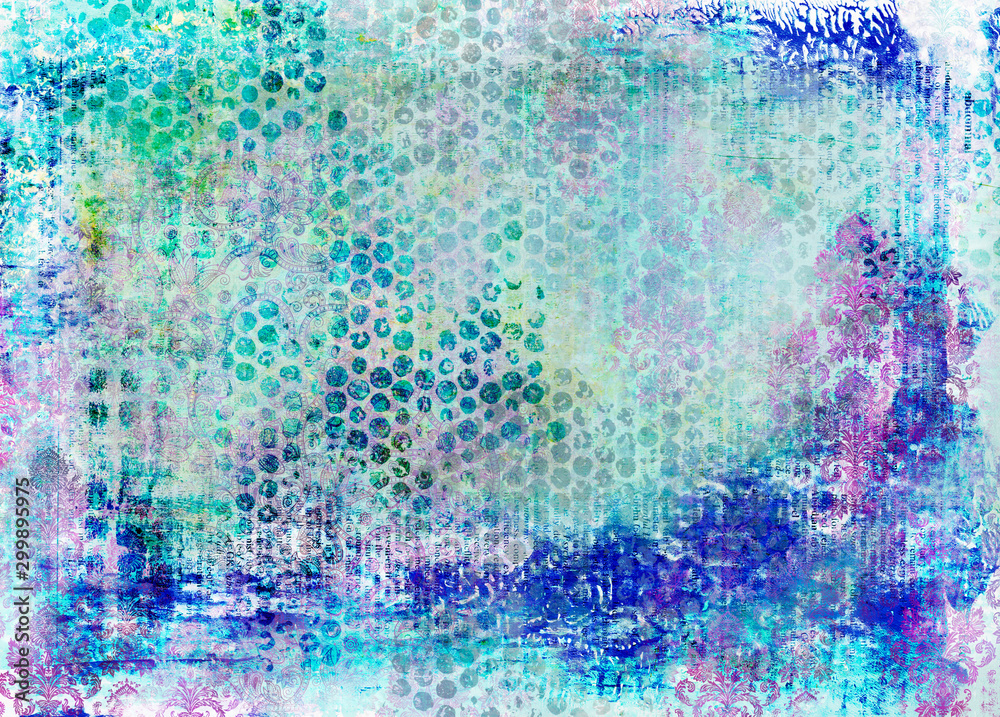 Blue Turquoise Grunge Texture Background