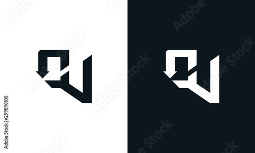 Modern abstract letter OV logo. This logo icon incorporate with two abstract shape in the creative process.