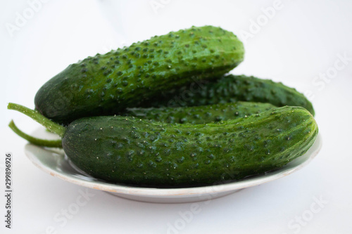 Green cucumbers are fresh and healthy food