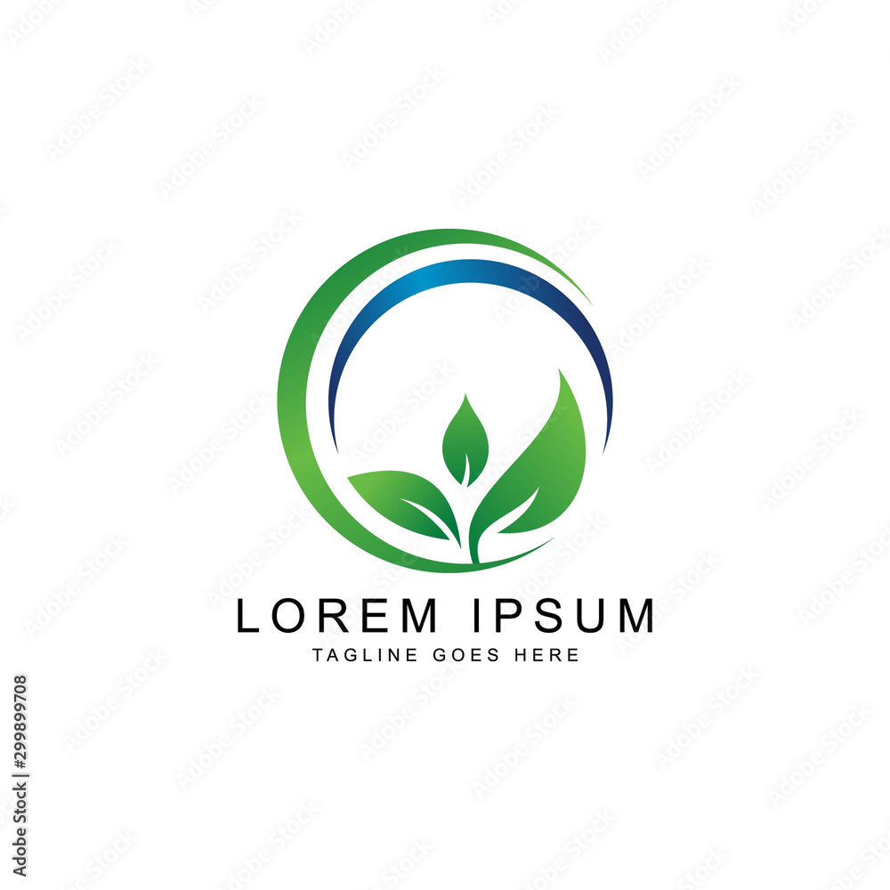 Organic leaf logo vector template Organic leaf logo vector template