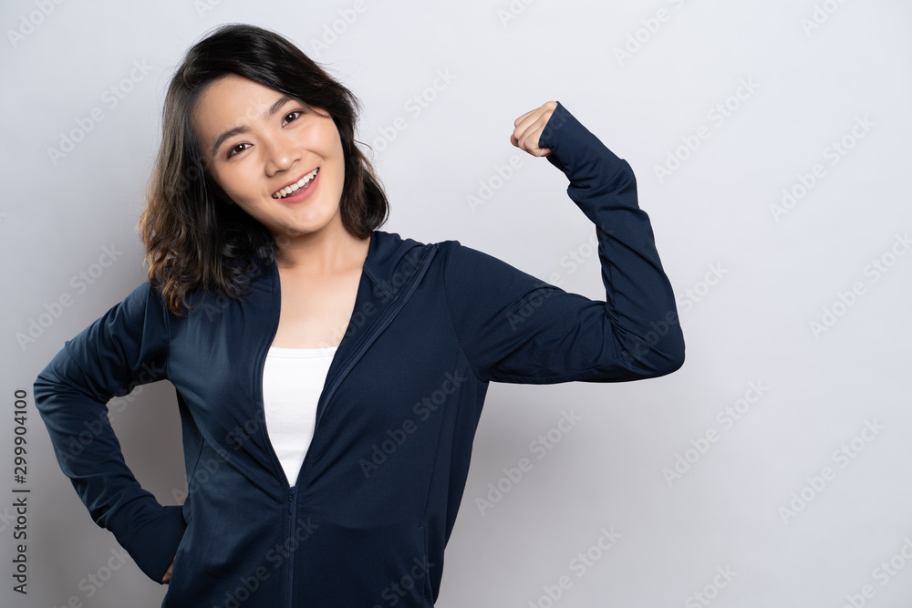 Portrait of a healthy woman isolated over white background Portrait of a healthy woman isolated over white background