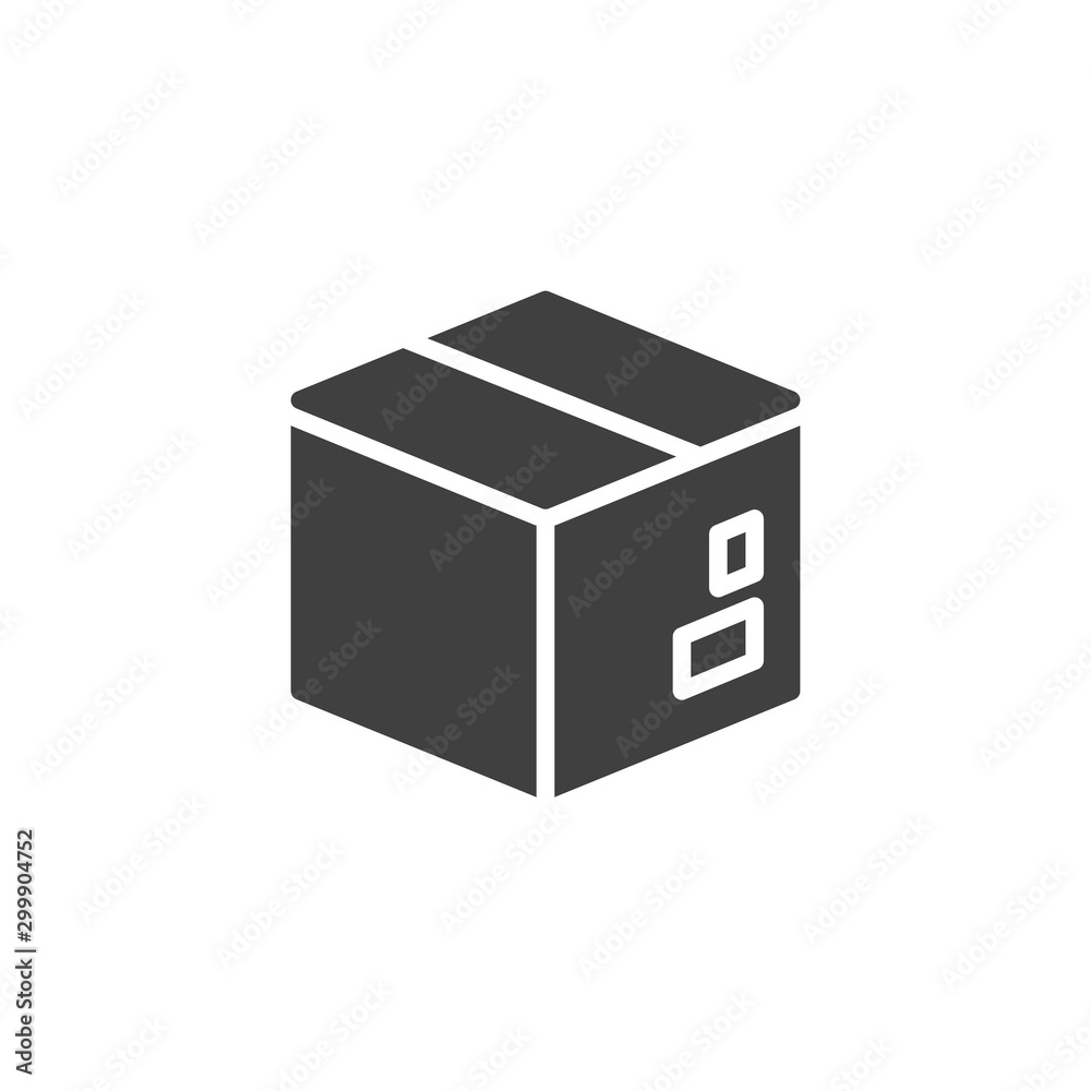 Delivery box, cardboard vector icon. filled flat sign for mobile concept and web design. Parcel box packaging glyph icon. Symbol, logo illustration. Vector graphics Delivery box, cardboard vector icon. filled flat sign for mobile concept and web design. Parcel box packaging glyph icon. Symbol, logo illustration. Vector graphics