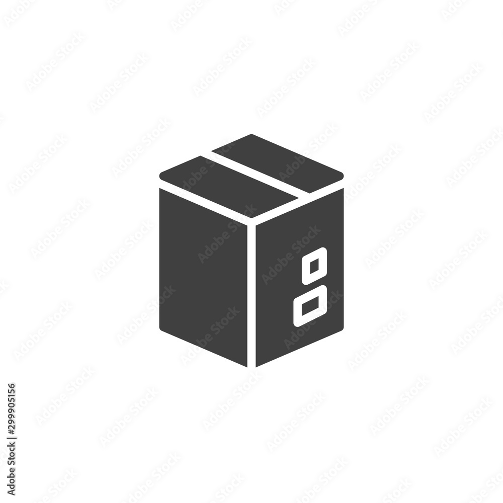 Cardboard box, package vector icon. filled flat sign for mobile concept and web design. Packaging box glyph icon. Symbol, logo illustration. Vector graphics Cardboard box, package vector icon. filled flat sign for mobile concept and web design. Packaging box glyph icon. Symbol, logo illustration. Vector graphics