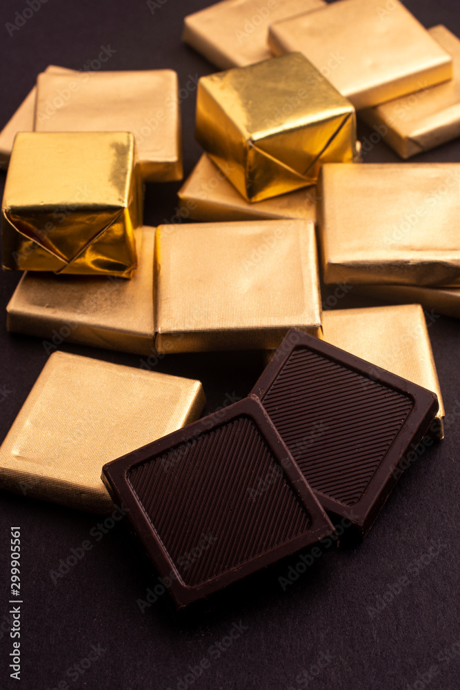 chocolates in gold foil chocolates in gold foil